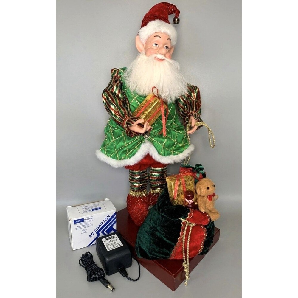 Frontgate Animated Christmas Elf Animatronic 25" w/ New AC Adapter + Tag TESTED